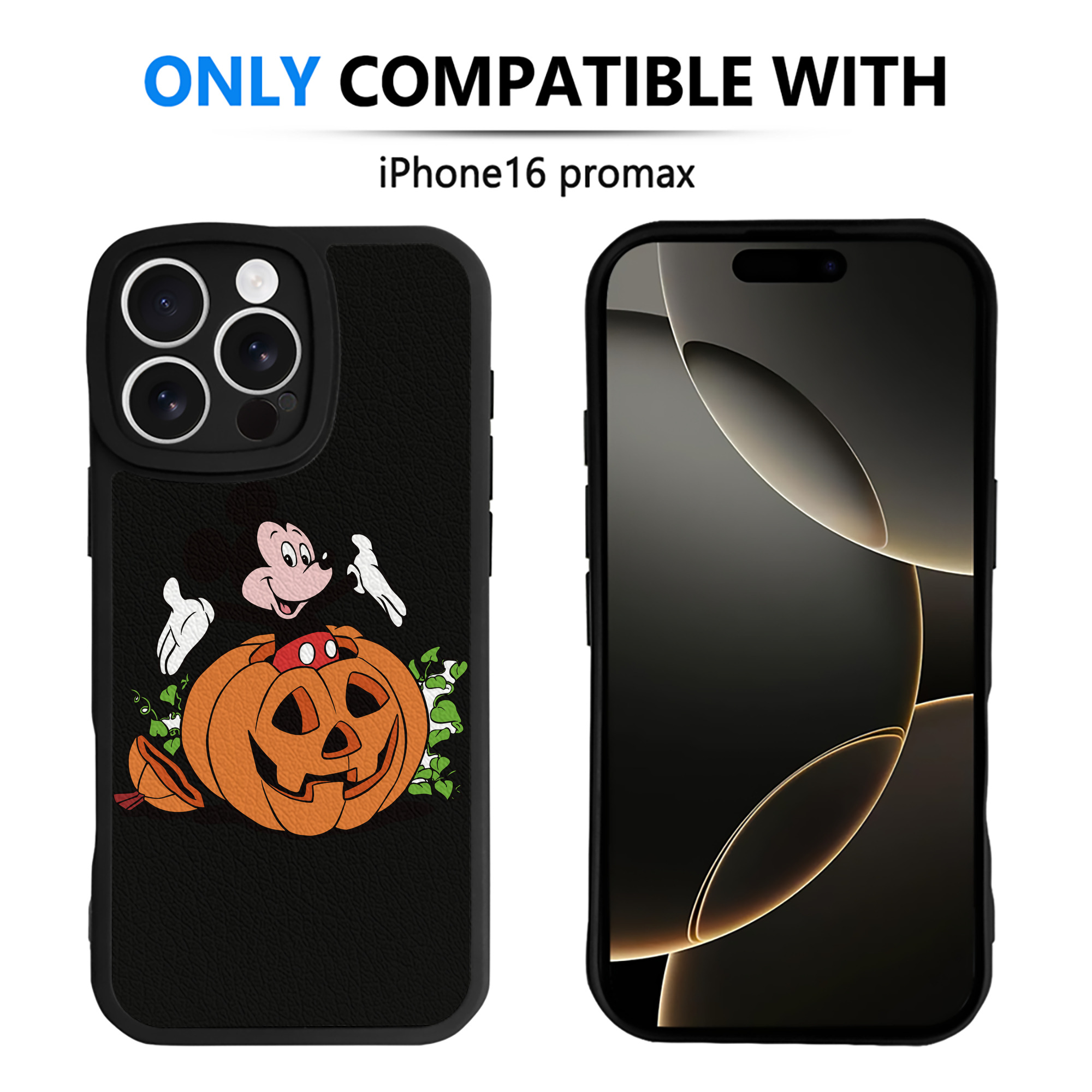 （画像用） ミッキーマウス Mickey Mouse 【iPhone 16シリーズ対応】シリコンスマホケース（レザー調） 材質：シリコン